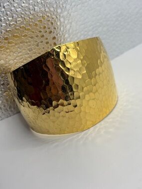 Gold Hammered Cuff Bracelet - Women's Bracelet Hammered Gold Cuff